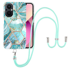 Load image into Gallery viewer, Electroplating Splicing Marble TPU Phone Case with Lanyard, For OnePlus Nord N20 5G, For Xiaomi Redmi Note 9 / 10X 4G, For Xiaomi Redmi Note 11 5G Chinese, For Xiaomi Redmi Note 11 Pro 5G / 4G Foreign, For Xiaomi Redmi Note 11 Pro / Note 11 Pro+       ...