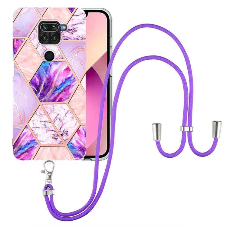 Electroplating Splicing Marble TPU Phone Case with Lanyard, For OnePlus Nord N20 5G, For Xiaomi Redmi Note 9 / 10X 4G, For Xiaomi Redmi Note 11 5G Chinese, For Xiaomi Redmi Note 11 Pro 5G / 4G Foreign, For Xiaomi Redmi Note 11 Pro / Note 11 Pro+       ...