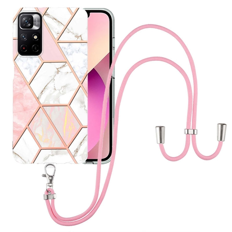 Electroplating Splicing Marble TPU Phone Case with Lanyard, For OnePlus Nord N20 5G, For Xiaomi Redmi Note 9 / 10X 4G, For Xiaomi Redmi Note 11 5G Chinese, For Xiaomi Redmi Note 11 Pro 5G / 4G Foreign, For Xiaomi Redmi Note 11 Pro / Note 11 Pro+       ...
