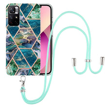 Load image into Gallery viewer, Electroplating Splicing Marble TPU Phone Case with Lanyard, For OnePlus Nord N20 5G, For Xiaomi Redmi Note 9 / 10X 4G, For Xiaomi Redmi Note 11 5G Chinese, For Xiaomi Redmi Note 11 Pro 5G / 4G Foreign, For Xiaomi Redmi Note 11 Pro / Note 11 Pro+       ...