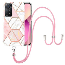 Load image into Gallery viewer, Electroplating Splicing Marble TPU Phone Case with Lanyard, For OnePlus Nord N20 5G, For Xiaomi Redmi Note 9 / 10X 4G, For Xiaomi Redmi Note 11 5G Chinese, For Xiaomi Redmi Note 11 Pro 5G / 4G Foreign, For Xiaomi Redmi Note 11 Pro / Note 11 Pro+       ...