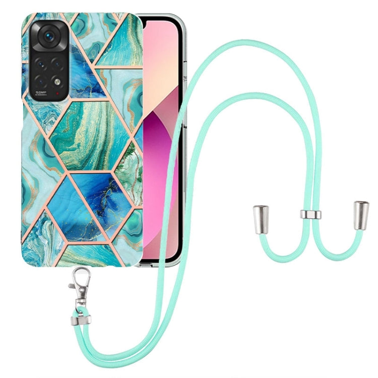 Electroplating Splicing Marble TPU Phone Case with Lanyard, For OnePlus Nord N20 5G, For Xiaomi Redmi Note 9 / 10X 4G, For Xiaomi Redmi Note 11 5G Chinese, For Xiaomi Redmi Note 11 Pro 5G / 4G Foreign, For Xiaomi Redmi Note 11 Pro / Note 11 Pro+       ...