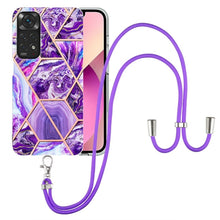 Load image into Gallery viewer, Electroplating Splicing Marble TPU Phone Case with Lanyard, For OnePlus Nord N20 5G, For Xiaomi Redmi Note 9 / 10X 4G, For Xiaomi Redmi Note 11 5G Chinese, For Xiaomi Redmi Note 11 Pro 5G / 4G Foreign, For Xiaomi Redmi Note 11 Pro / Note 11 Pro+       ...