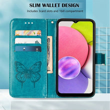 Load image into Gallery viewer, Embossed Butterfly Leather Phone Case, For Samsung Galaxy A03 Core, For Samsung Galaxy A03s 165.8mm, For Samsung Galaxy A23 4G / 5G, For Samsung Galaxy A73 5G