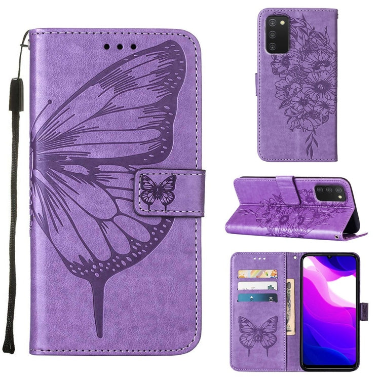 Embossed Butterfly Leather Phone Case, For Samsung Galaxy A03 Core, For Samsung Galaxy A03s 165.8mm, For Samsung Galaxy A23 4G / 5G, For Samsung Galaxy A73 5G