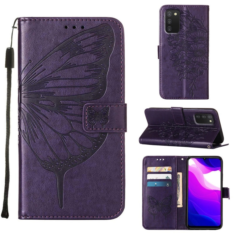 Embossed Butterfly Leather Phone Case, For Samsung Galaxy A03 Core, For Samsung Galaxy A03s 165.8mm, For Samsung Galaxy A23 4G / 5G, For Samsung Galaxy A73 5G