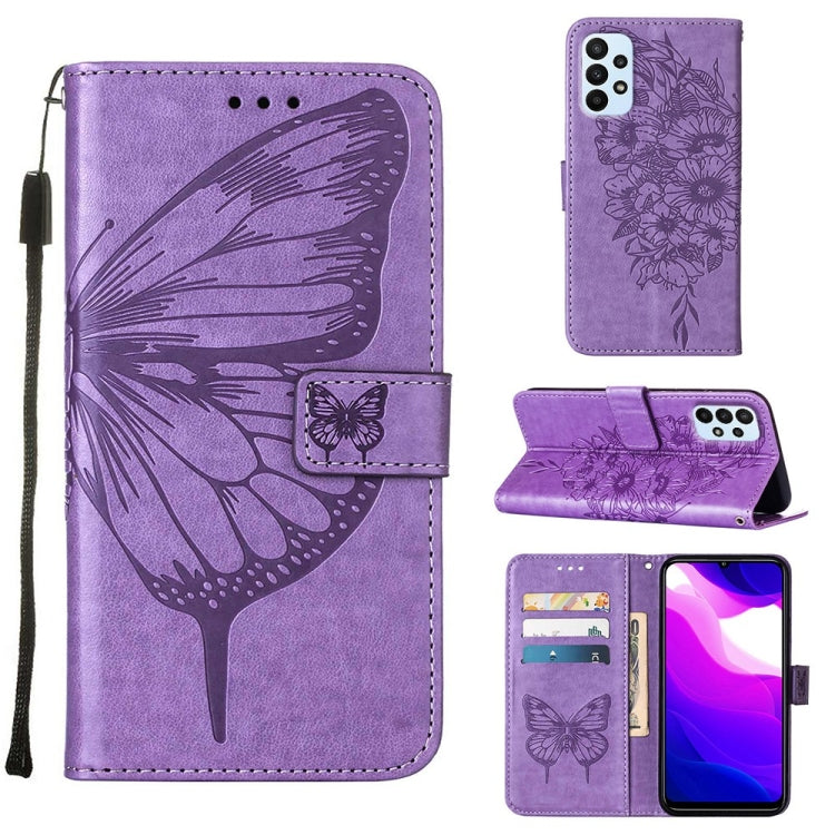 Embossed Butterfly Leather Phone Case, For Samsung Galaxy A03 Core, For Samsung Galaxy A03s 165.8mm, For Samsung Galaxy A23 4G / 5G, For Samsung Galaxy A73 5G