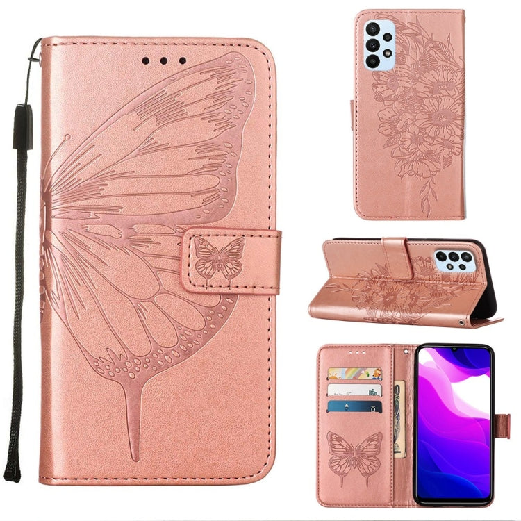Embossed Butterfly Leather Phone Case, For Samsung Galaxy A03 Core, For Samsung Galaxy A03s 165.8mm, For Samsung Galaxy A23 4G / 5G, For Samsung Galaxy A73 5G