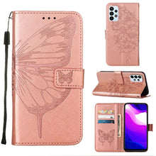 Load image into Gallery viewer, Embossed Butterfly Leather Phone Case, For Samsung Galaxy A03 Core, For Samsung Galaxy A03s 165.8mm, For Samsung Galaxy A23 4G / 5G, For Samsung Galaxy A73 5G