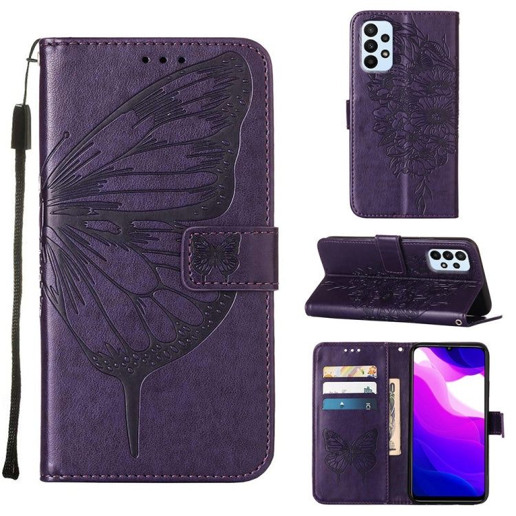 Embossed Butterfly Leather Phone Case, For Samsung Galaxy A03 Core, For Samsung Galaxy A03s 165.8mm, For Samsung Galaxy A23 4G / 5G, For Samsung Galaxy A73 5G