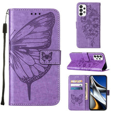 Load image into Gallery viewer, Embossed Butterfly Leather Phone Case, For Samsung Galaxy A03 Core, For Samsung Galaxy A03s 165.8mm, For Samsung Galaxy A23 4G / 5G, For Samsung Galaxy A73 5G
