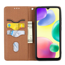 Load image into Gallery viewer, Woven Texture Stitching Magnetic PU Leather Phone Case, For Xiaomi Redmi 10A, For Xiaomi Poco M4 Pro, For Xiaomi Redmi Note 11E, For Xiaomi Redmi 10 5G, For Samsung Galaxy A03s 164.2mm US Version