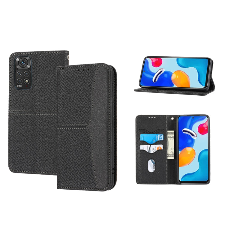 Woven Texture Stitching Magnetic PU Leather Phone Case, For Xiaomi Redmi 10A, For Xiaomi Poco M4 Pro, For Xiaomi Redmi Note 11E, For Xiaomi Redmi 10 5G, For Samsung Galaxy A03s 164.2mm US Version