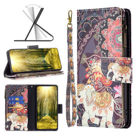 Colored Drawing Pattern Zipper Leather Phone Case, For Xiaomi Poco M4 Pro, For Xiaomi Poco M4 Pro 5G, For Infinix Hot 11s NFC, For Infinix Note 11 Pro, For Infinix Note 11, For Infinix Smart 6