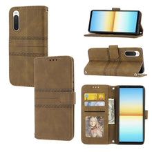 Load image into Gallery viewer, Embossed Striped Magnetic Buckle Horizontal Flip Phone Leather Case, For Samsung Galaxy M23 / F23 5G Japanese Version, For Sony Xperia 10 IV, For Sony Xperia 1 IV, For Xiaomi Redmi 10A, For Xiaomi Redmi 10C 4G Global, For Motorola Moto G Stylus 5G 2022...