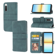 Load image into Gallery viewer, Embossed Striped Magnetic Buckle Horizontal Flip Phone Leather Case, For Samsung Galaxy M23 / F23 5G Japanese Version, For Sony Xperia 10 IV, For Sony Xperia 1 IV, For Xiaomi Redmi 10A, For Xiaomi Redmi 10C 4G Global, For Motorola Moto G Stylus 5G 2022...