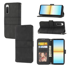 Load image into Gallery viewer, Embossed Striped Magnetic Buckle Horizontal Flip Phone Leather Case, For Samsung Galaxy M23 / F23 5G Japanese Version, For Sony Xperia 10 IV, For Sony Xperia 1 IV, For Xiaomi Redmi 10A, For Xiaomi Redmi 10C 4G Global, For Motorola Moto G Stylus 5G 2022...