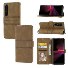Load image into Gallery viewer, Embossed Striped Magnetic Buckle Horizontal Flip Phone Leather Case, For Samsung Galaxy M23 / F23 5G Japanese Version, For Sony Xperia 10 IV, For Sony Xperia 1 IV, For Xiaomi Redmi 10A, For Xiaomi Redmi 10C 4G Global, For Motorola Moto G Stylus 5G 2022...