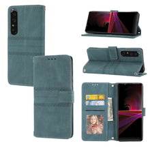 Load image into Gallery viewer, Embossed Striped Magnetic Buckle Horizontal Flip Phone Leather Case, For Samsung Galaxy M23 / F23 5G Japanese Version, For Sony Xperia 10 IV, For Sony Xperia 1 IV, For Xiaomi Redmi 10A, For Xiaomi Redmi 10C 4G Global, For Motorola Moto G Stylus 5G 2022...