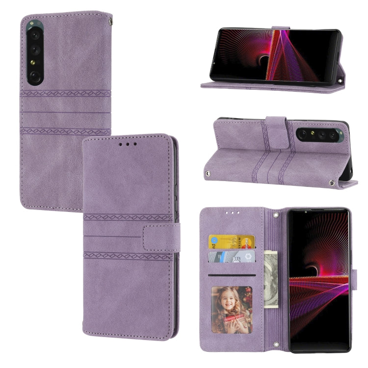 Embossed Striped Magnetic Buckle Horizontal Flip Phone Leather Case, For Samsung Galaxy M23 / F23 5G Japanese Version, For Sony Xperia 10 IV, For Sony Xperia 1 IV, For Xiaomi Redmi 10A, For Xiaomi Redmi 10C 4G Global, For Motorola Moto G Stylus 5G 2022...