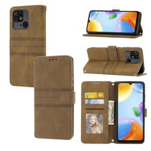 Load image into Gallery viewer, Embossed Striped Magnetic Buckle Horizontal Flip Phone Leather Case, For Samsung Galaxy M23 / F23 5G Japanese Version, For Sony Xperia 10 IV, For Sony Xperia 1 IV, For Xiaomi Redmi 10A, For Xiaomi Redmi 10C 4G Global, For Motorola Moto G Stylus 5G 2022...