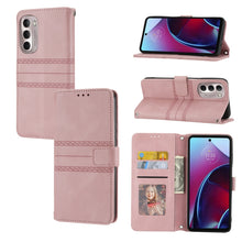Load image into Gallery viewer, Embossed Striped Magnetic Buckle Horizontal Flip Phone Leather Case, For Samsung Galaxy M23 / F23 5G Japanese Version, For Sony Xperia 10 IV, For Sony Xperia 1 IV, For Xiaomi Redmi 10A, For Xiaomi Redmi 10C 4G Global, For Motorola Moto G Stylus 5G 2022...