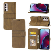 Load image into Gallery viewer, Embossed Striped Magnetic Buckle Horizontal Flip Phone Leather Case, For Samsung Galaxy M23 / F23 5G Japanese Version, For Sony Xperia 10 IV, For Sony Xperia 1 IV, For Xiaomi Redmi 10A, For Xiaomi Redmi 10C 4G Global, For Motorola Moto G Stylus 5G 2022...