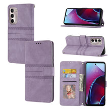Load image into Gallery viewer, Embossed Striped Magnetic Buckle Horizontal Flip Phone Leather Case, For Samsung Galaxy M23 / F23 5G Japanese Version, For Sony Xperia 10 IV, For Sony Xperia 1 IV, For Xiaomi Redmi 10A, For Xiaomi Redmi 10C 4G Global, For Motorola Moto G Stylus 5G 2022...
