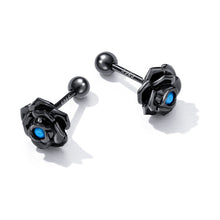 Load image into Gallery viewer, S925 Sterling Silver Black Rose Ear Stud Women Earrings, Black Rose