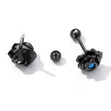 Load image into Gallery viewer, S925 Sterling Silver Black Rose Ear Stud Women Earrings, Black Rose