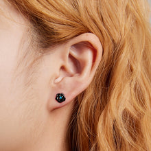 Load image into Gallery viewer, S925 Sterling Silver Black Rose Ear Stud Women Earrings, Black Rose