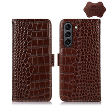 Load image into Gallery viewer, Crocodile Top Layer Cowhide Leather Phone Case, For Nokia X100, For OPPO Reno7 4G Global/F21 Pro 4G, For Xiaomi Redmi 10A / 9C, For Samsung Galaxy F23 5G / M23, For Samsung Galaxy M53 5G, For Samsung Galaxy S21 FE 5G, For Xiaomi 12 Pro                 ...