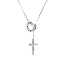 Load image into Gallery viewer, S925 Sterling Silver Heart Cross Women Nacklace Jewelry, Heart Cross