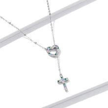 Load image into Gallery viewer, S925 Sterling Silver Heart Cross Women Nacklace Jewelry, Heart Cross