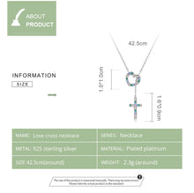Load image into Gallery viewer, S925 Sterling Silver Heart Cross Women Nacklace Jewelry, Heart Cross