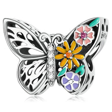 Load image into Gallery viewer, S925 Sterling Silver Flower Butterfly Beads DIY Bracelet Necklace Accessories, Flower Butterfly