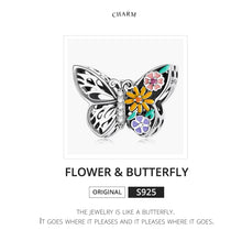 Load image into Gallery viewer, S925 Sterling Silver Flower Butterfly Beads DIY Bracelet Necklace Accessories, Flower Butterfly