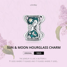 Load image into Gallery viewer, S925 Sterling Silver Sun Moon Hourglass Beads DIY Bracelet Necklace Accessories, Sun Moon Hourglass
