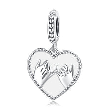 Load image into Gallery viewer, S925 Sterling Silver Silver Heart Hand In Hand Pendant DIY Bracelet Necklace Accessories, Hand In Hand