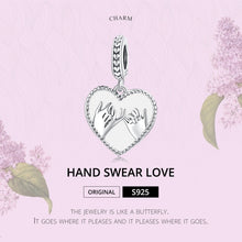 Load image into Gallery viewer, S925 Sterling Silver Silver Heart Hand In Hand Pendant DIY Bracelet Necklace Accessories, Hand In Hand