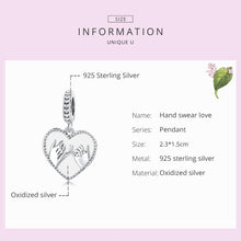 Load image into Gallery viewer, S925 Sterling Silver Silver Heart Hand In Hand Pendant DIY Bracelet Necklace Accessories, Hand In Hand
