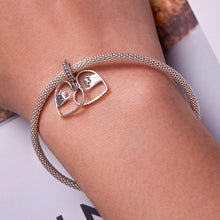 Load image into Gallery viewer, S925 Sterling Silver Silver Heart Hand In Hand Pendant DIY Bracelet Necklace Accessories, Hand In Hand