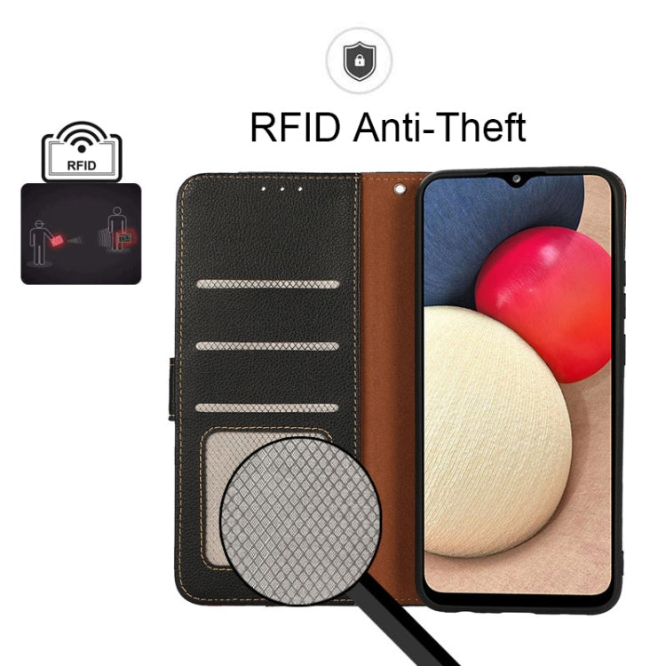 KHAZNEH Litchi Texture Leather RFID Phone Case, For Xiaomi Poco M4 Pro 4G, For Xiaomi Poco M4 Pro 5G