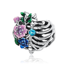 Load image into Gallery viewer, S925 Sterling Silver Heart Rib Flower Beads DIY Bracelet Necklace Accessories, Heart Rib Flower
