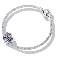 Load image into Gallery viewer, S925 Sterling Silver Heart Rib Flower Beads DIY Bracelet Necklace Accessories, Heart Rib Flower
