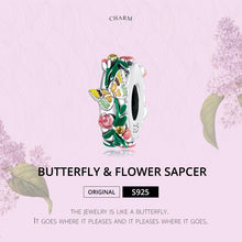 Load image into Gallery viewer, S925 Sterling Silver Butterfly Flower Beads DIY Bracelet Necklace Accessories, Butterfly Flower