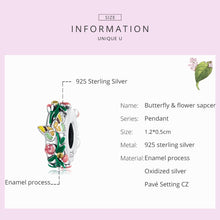 Load image into Gallery viewer, S925 Sterling Silver Butterfly Flower Beads DIY Bracelet Necklace Accessories, Butterfly Flower