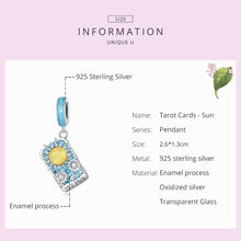 Load image into Gallery viewer, S925 Sterling Silver Tarot Sun Pendant DIY Bracelet Necklace Accessories, Tarot Sun