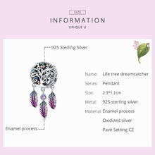 Load image into Gallery viewer, S925 Sterling Silver Tree Of Life Dream Catcher Beads DIY Bracelet Necklace Accessories, Tree Of Life Dream Catcher