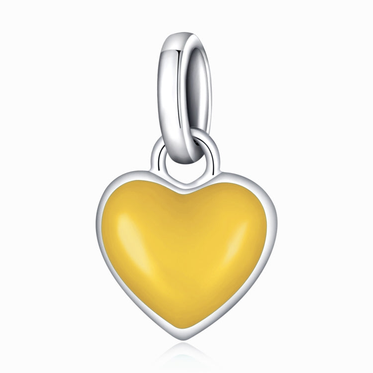 S925 Sterling Silver Heart Pendant DIY Bracelet Necklace Accessories, Heart Pendant (Pink), Heart Pendant (Green), Heart Pendant (Purple), Heart Pendant (Yellow), Heart Pendant (Blue)
